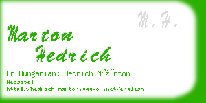 marton hedrich business card